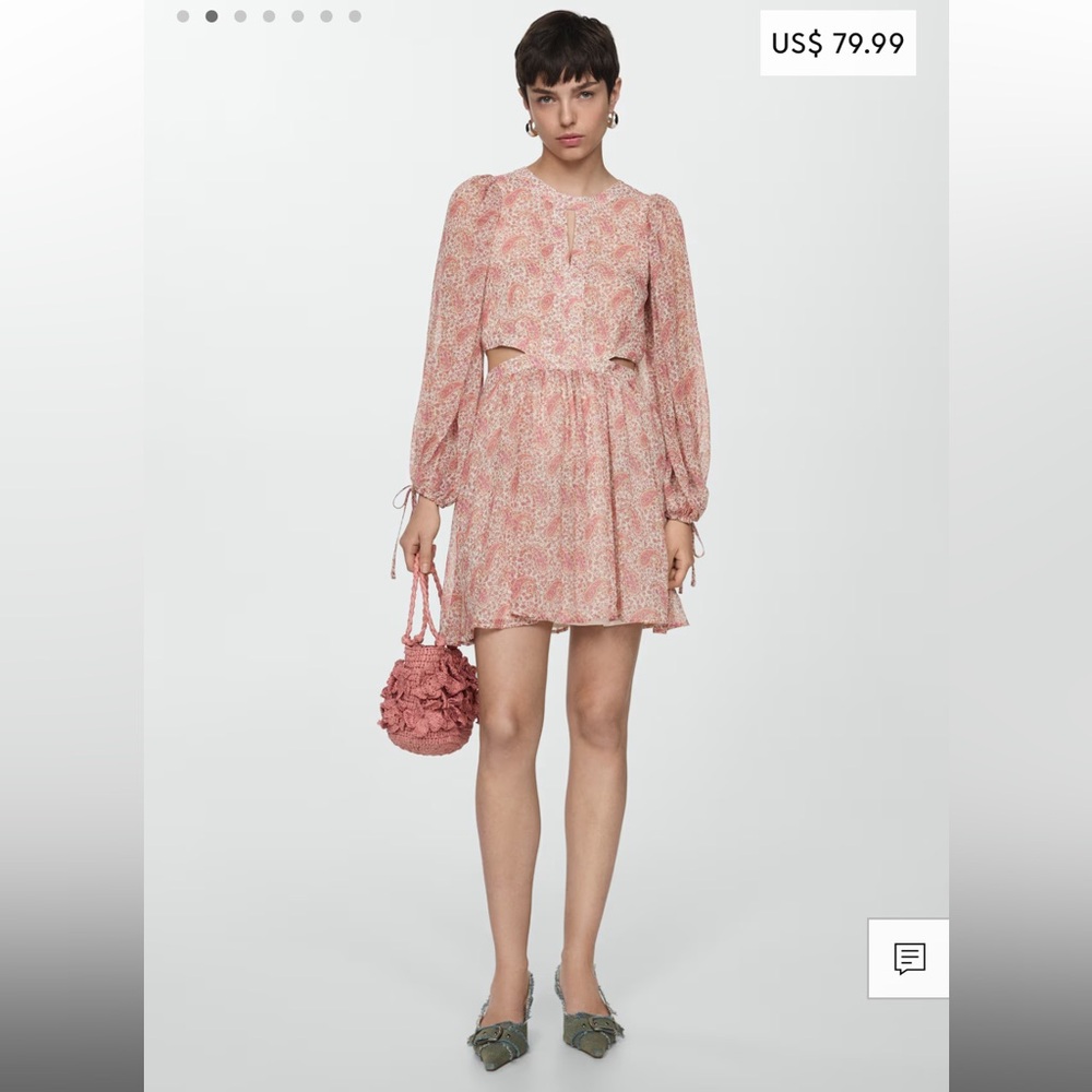 Mango Paisley dress with openings